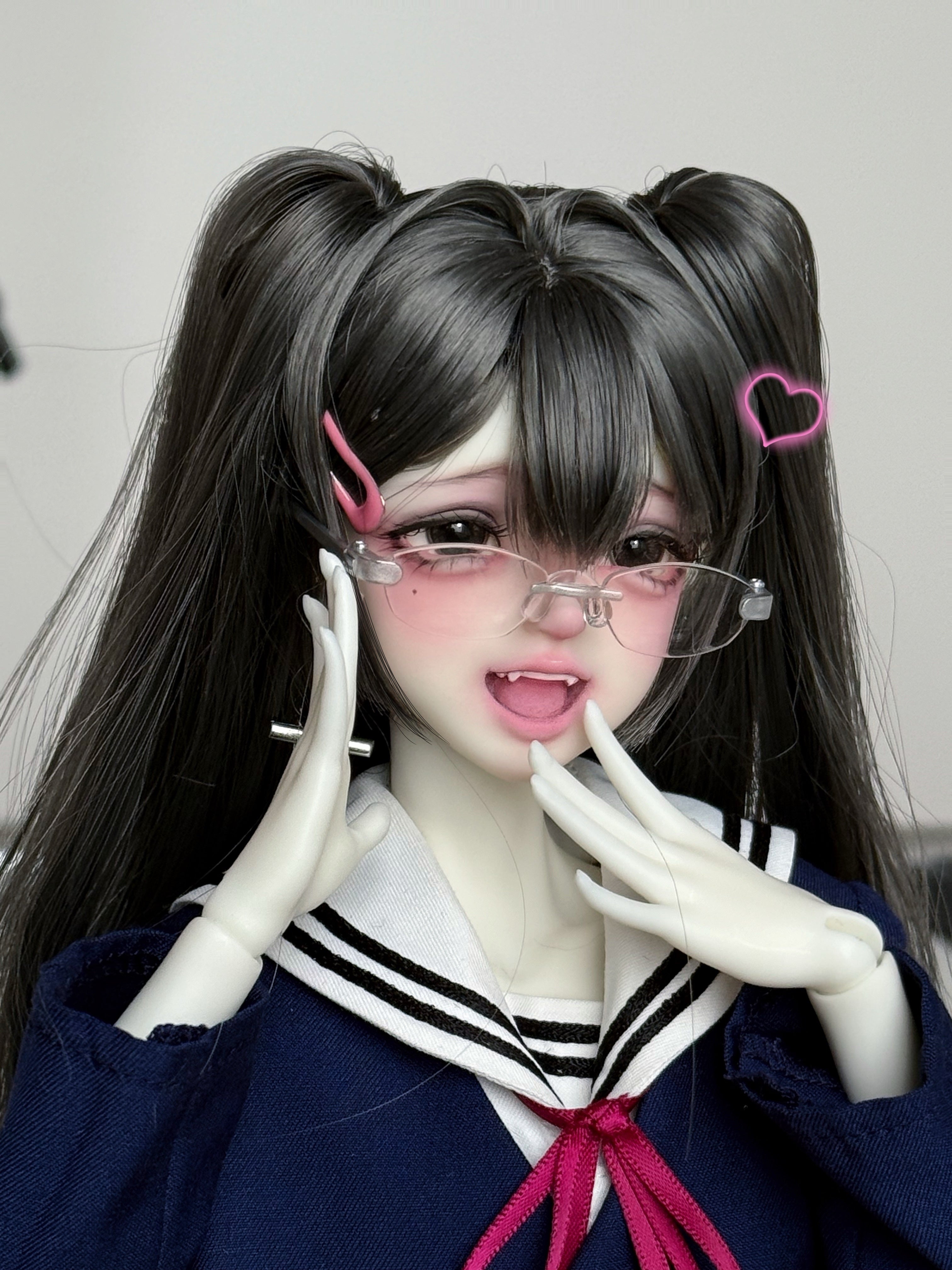 Lalunadoll 1/4 BJD head Kitty Bean & Rice cake body