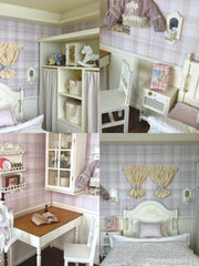 Miniature Dollhouse 1/4 1/6 1/12 French Princess Bedroom DIY