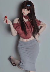 DongYu 1/3 1/4 1/6 Angora Mohair long wig dark brown color
