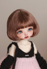 DongYu 1/3 1/4 1/6 Angora Mohair short wig brown