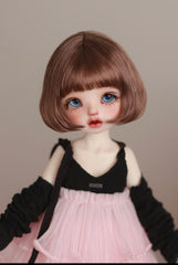 DongYu 1/3 1/4 1/6 Angora Mohair short wig brown
