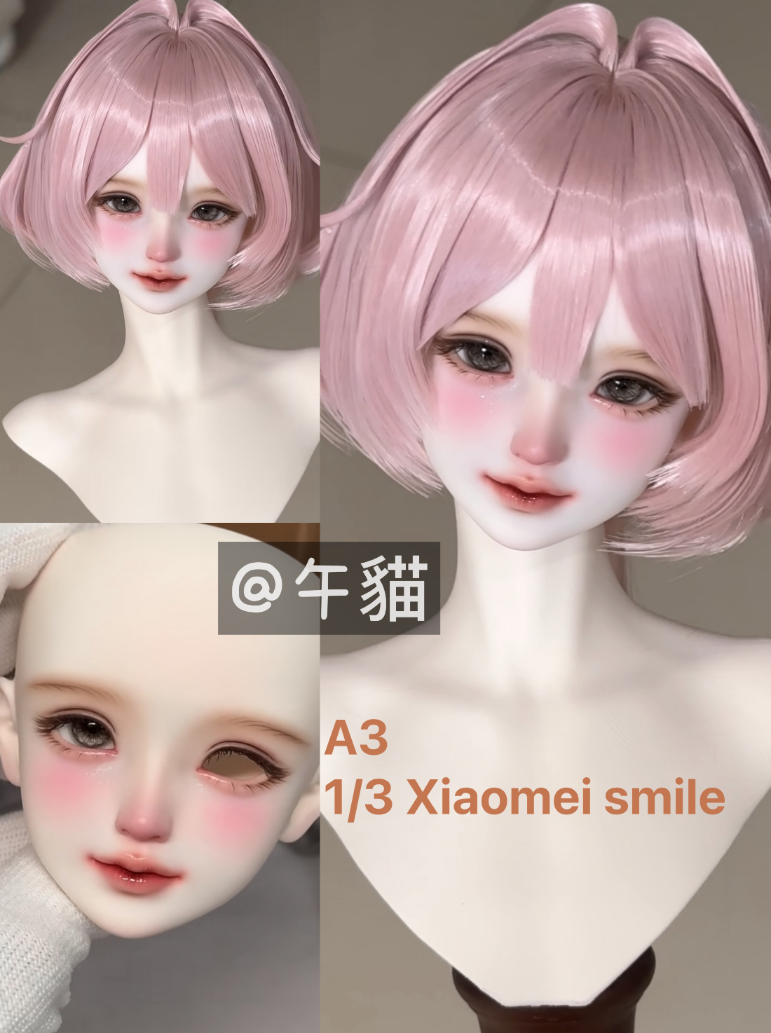 QianQian 1/4 1/3 BJD heads with faceup ready stocks