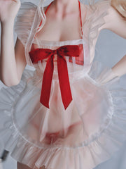 Minimalism 1/4 Frosted translucent maid apron set BJD clothing