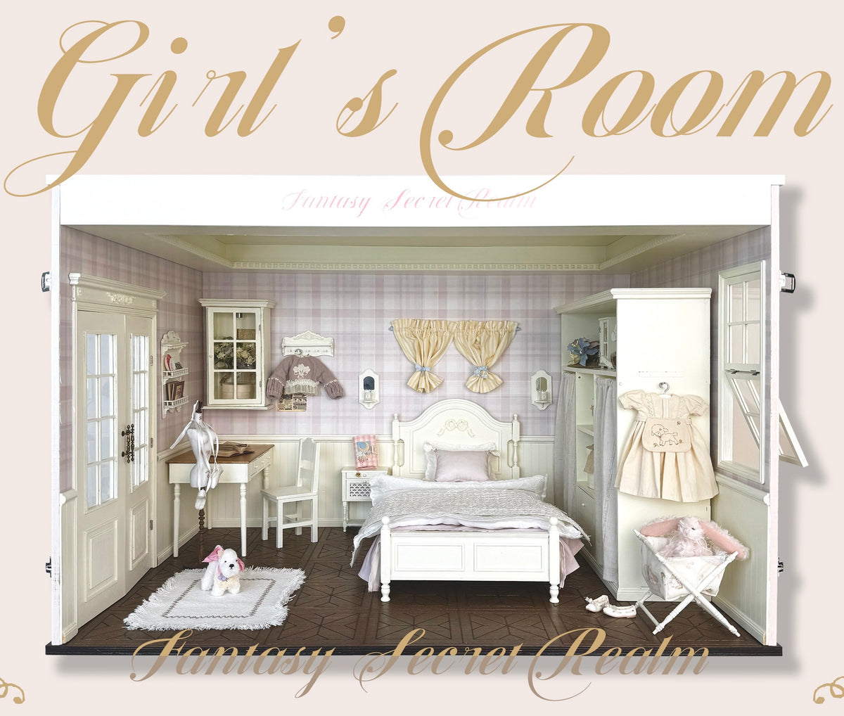 Miniature Dollhouse 1/4 1/6 1/12 French Princess Bedroom DIY