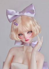 DongYu 1/3 1/4 1/6 Angora Mohair short blonde wig