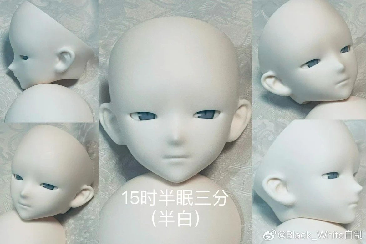 BlackWhite 15TH.VER 时 1/4 1/3 BJD Head