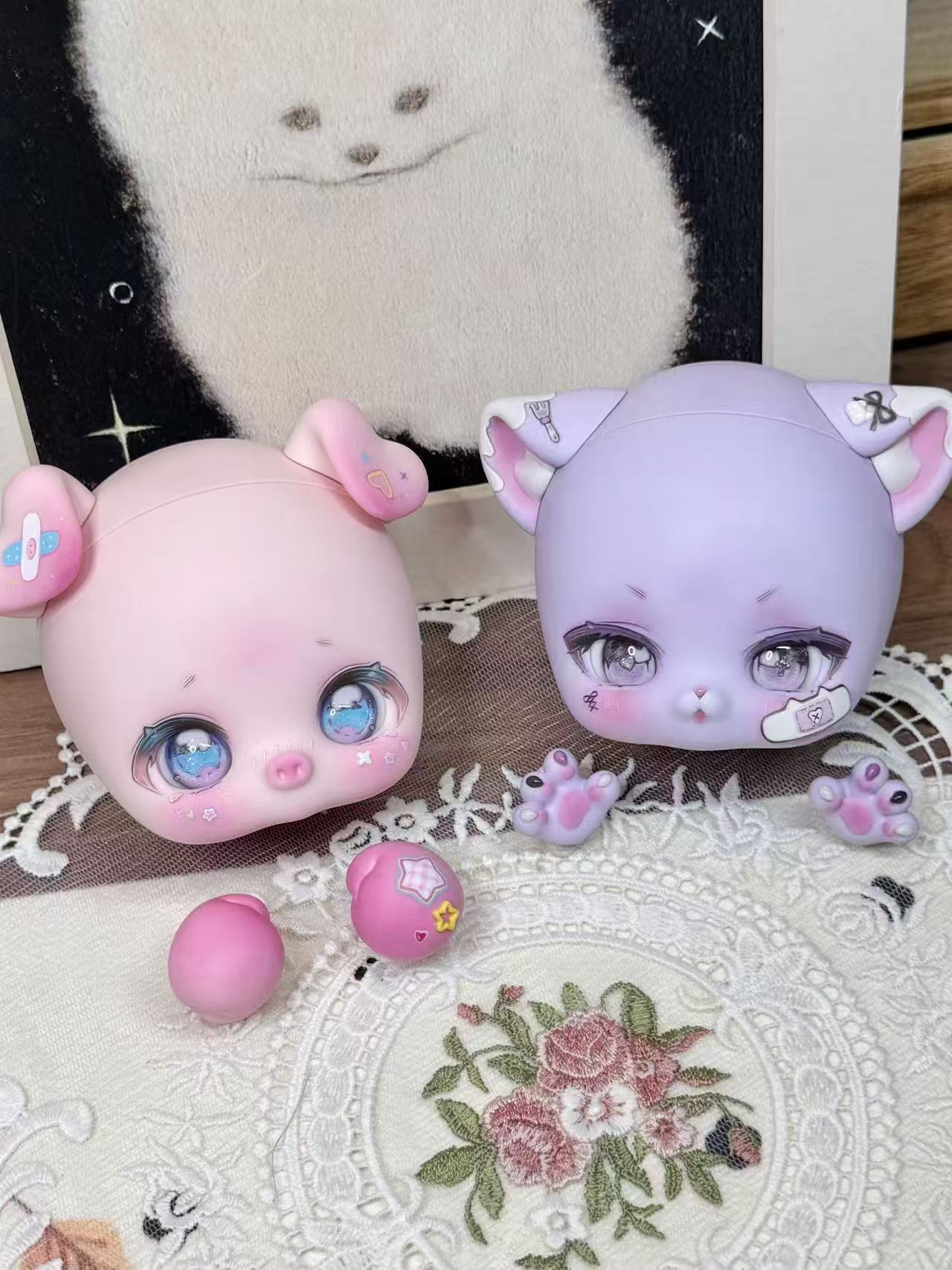 JemmyDoll 1/12 BJD big head full set HuluPig & HuluCat