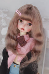 DongYu 1/3 1/4 1/6 Angora Mohair long wig brown color