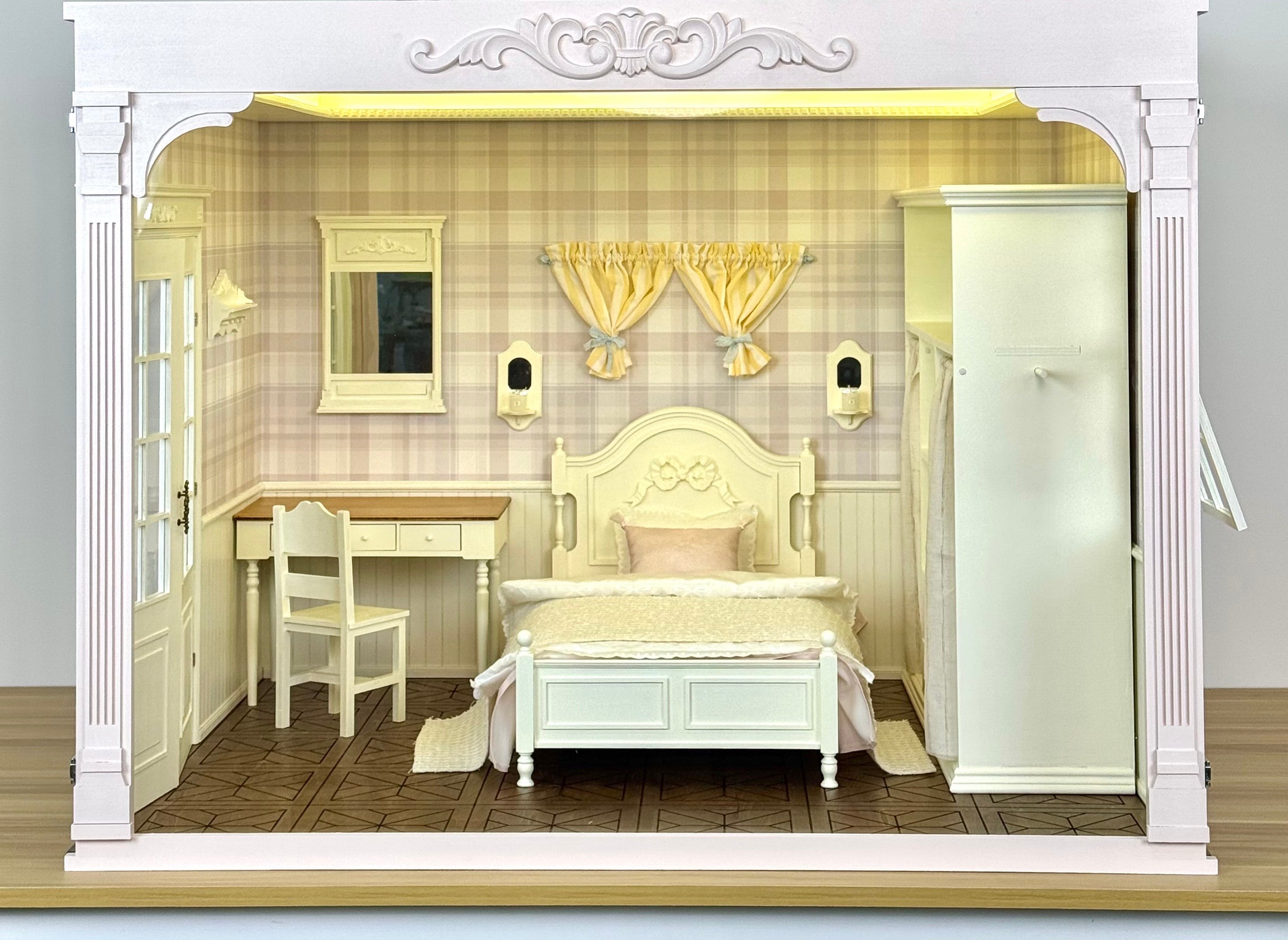 Miniature Dollhouse 1/4 1/6 1/12 French Princess Bedroom DIY