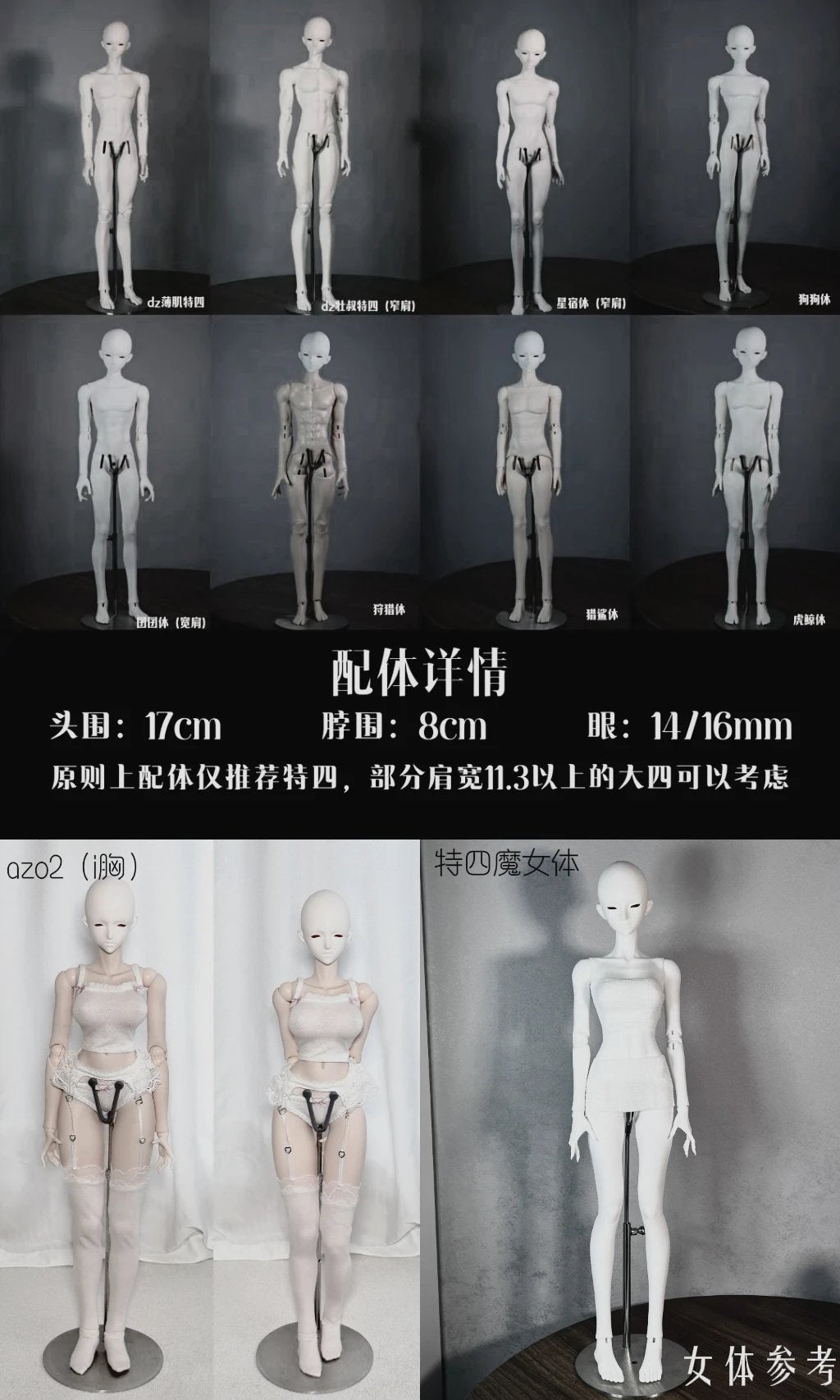 SOII 1/4 BJD head ShiYu & XueZhao