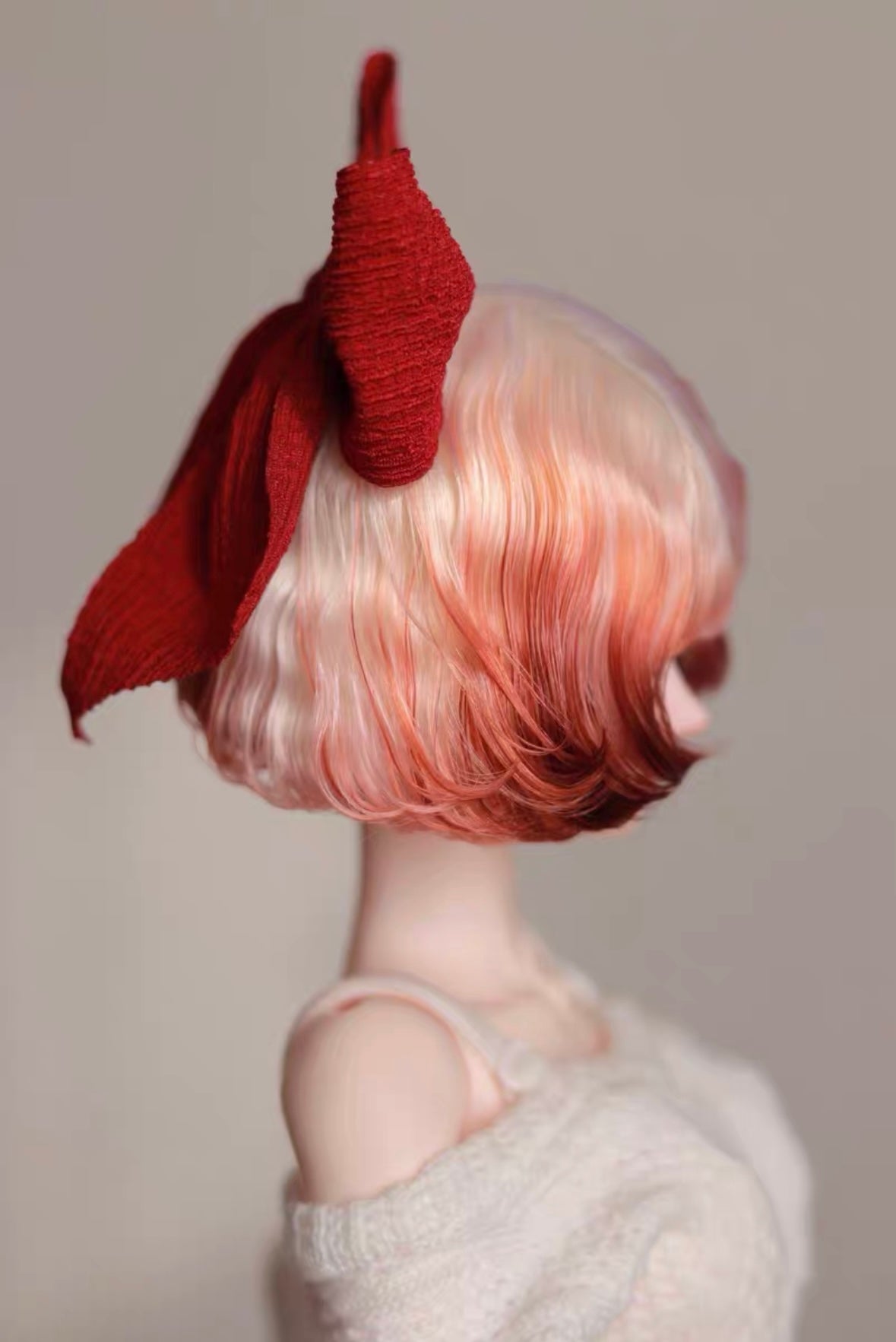 DongYu 1/3 1/4 1/6 Angora Mohair short wig Gradient colors