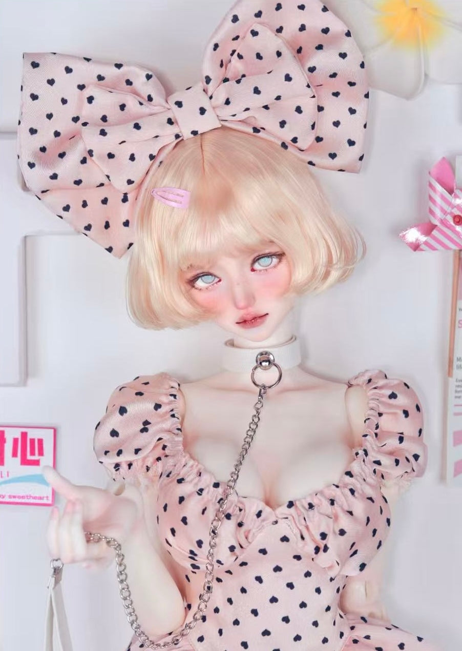 DongYu 1/3 1/4 1/6 Angora Mohair short blonde wig