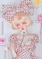DongYu 1/3 1/4 1/6 Angora Mohair short blonde wig