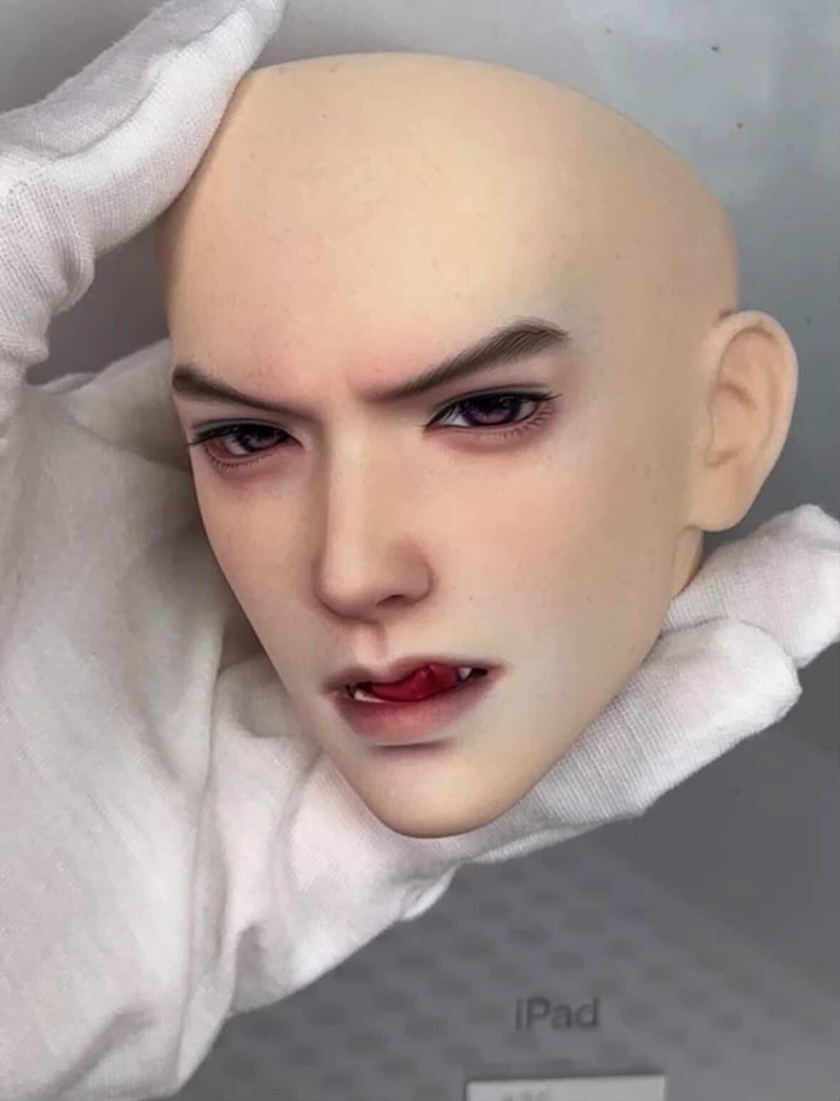 LADS 75cm Caleb head with faceup in normal skin with three mouths