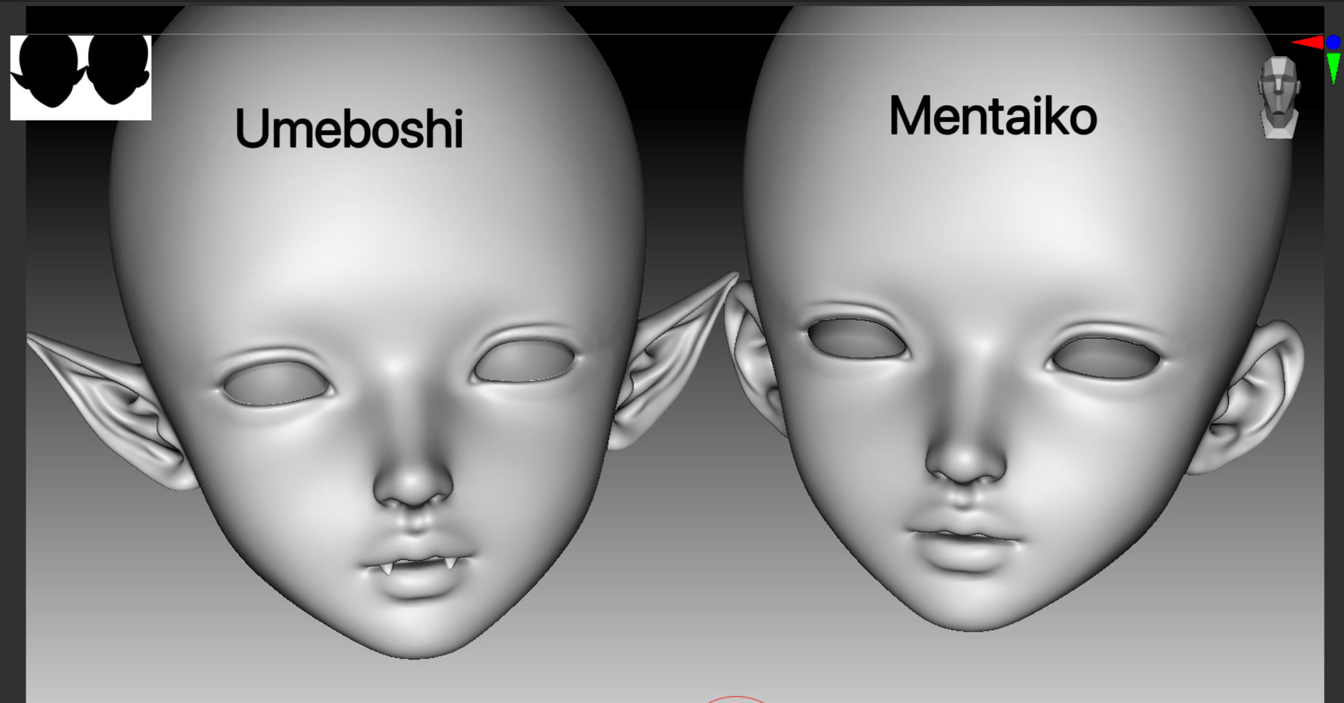 TinWan 1/4 bjd head nude head Mentaiko & Umeboshi