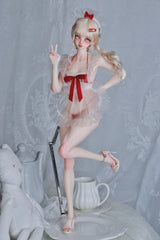 Minimalism 1/4 Frosted translucent maid apron set BJD clothing