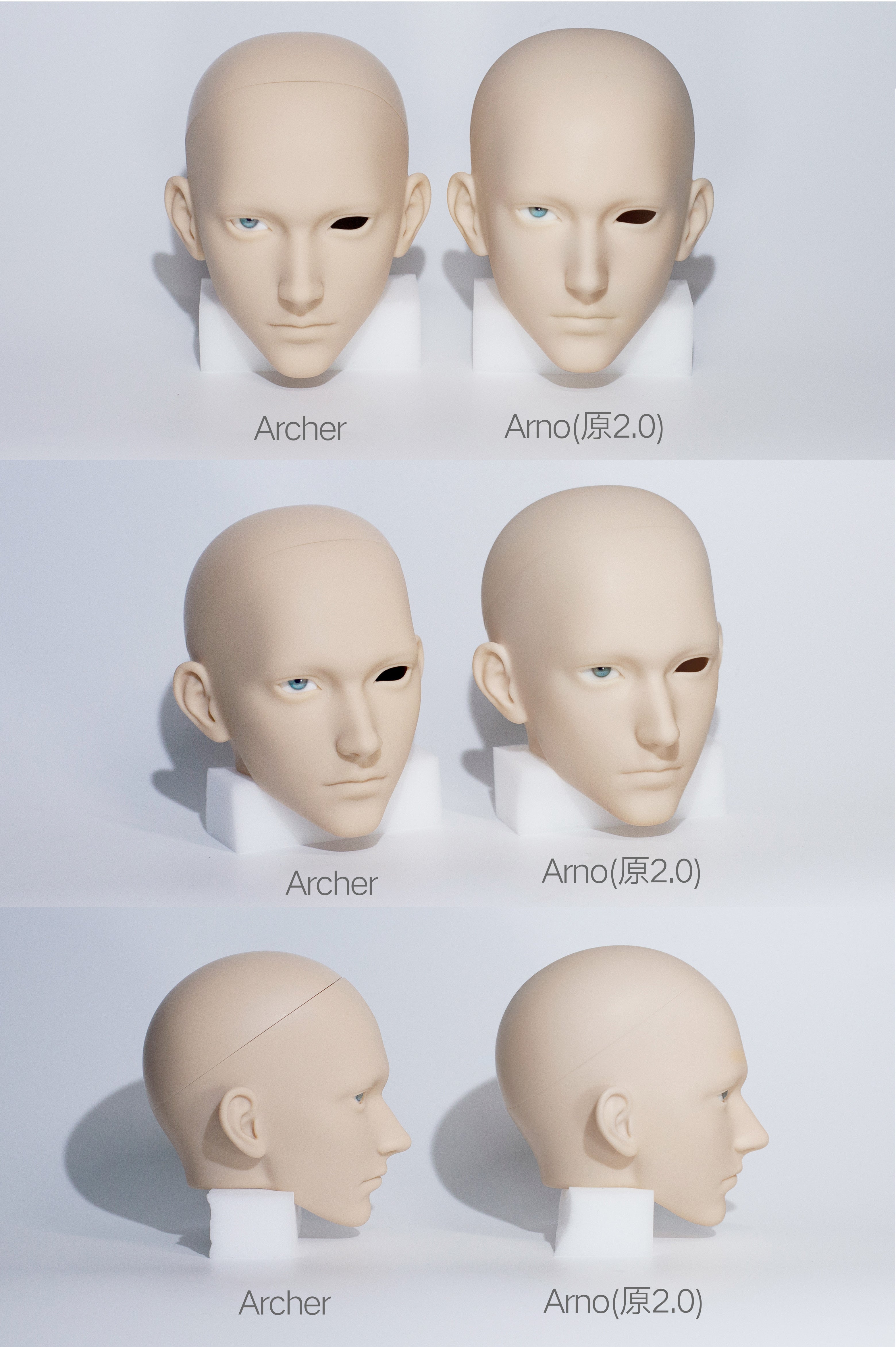 FFdoll 1/4 BJD head Archer & Arno