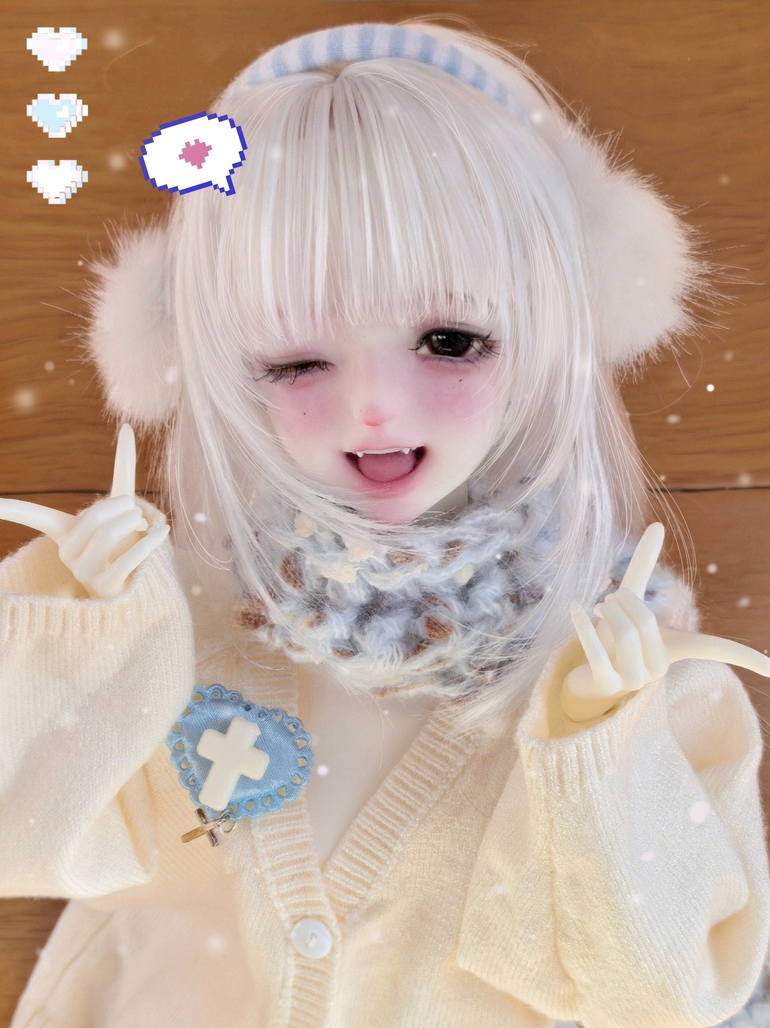 Lalunadoll 1/4 BJD head Kitty Bean & Rice cake body