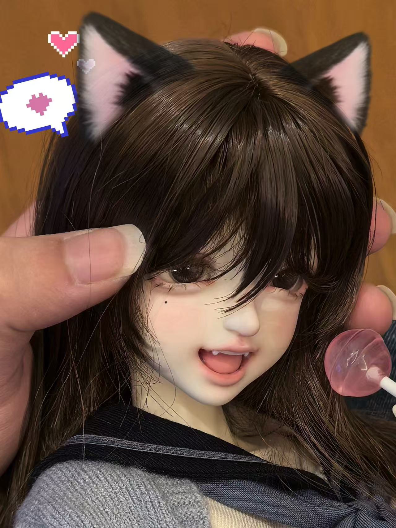 Lalunadoll 1/4 BJD head Kitty Bean & Rice cake body