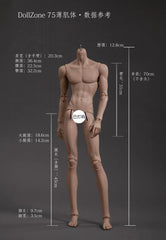 DollZone 1/3 bjd body 75cm uncle thin muscle version