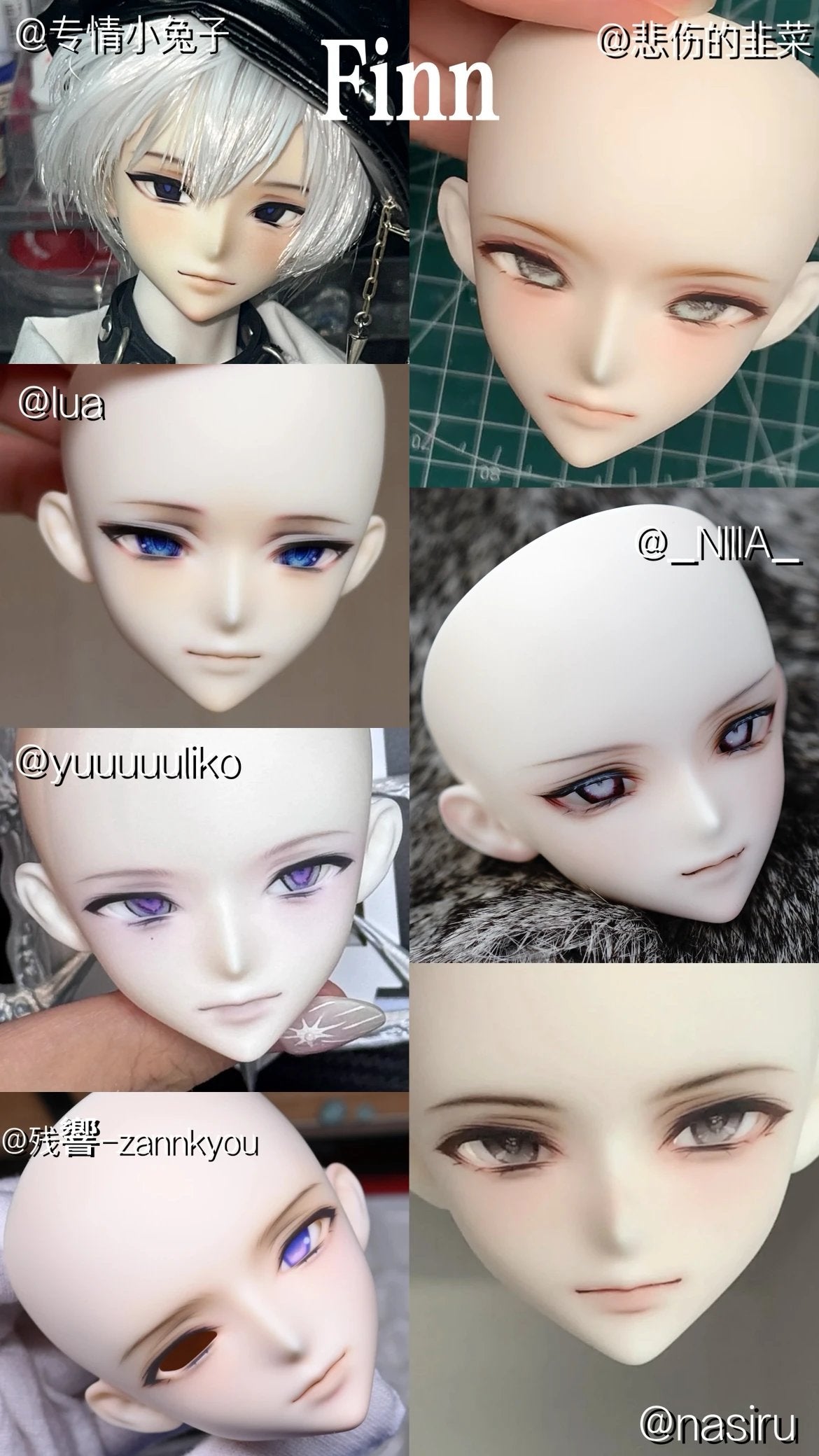 SOII 1/4 BJD head Noah & Finn