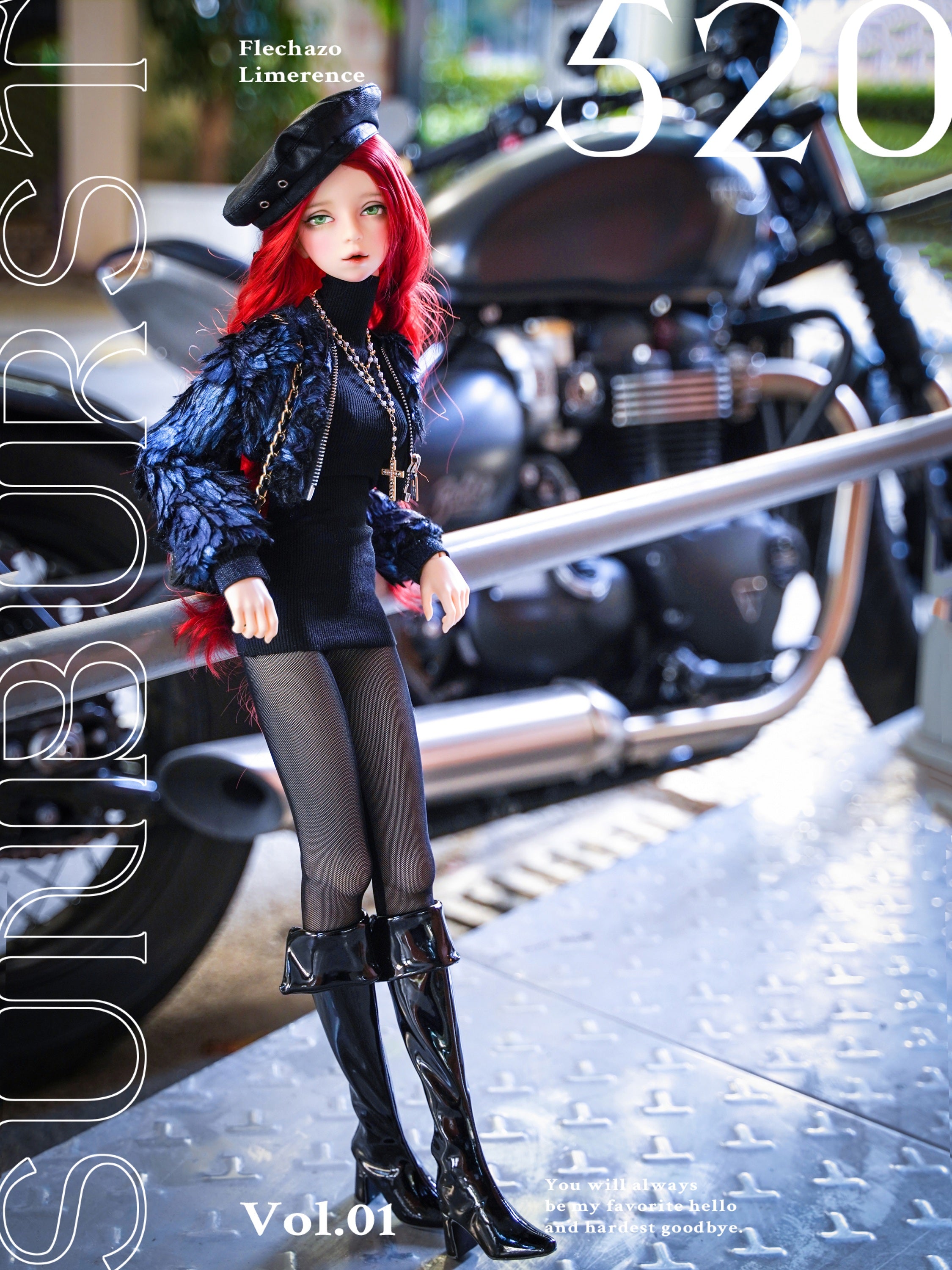 Rosemary 1/3 cuffed patent leather boots BJD shoes