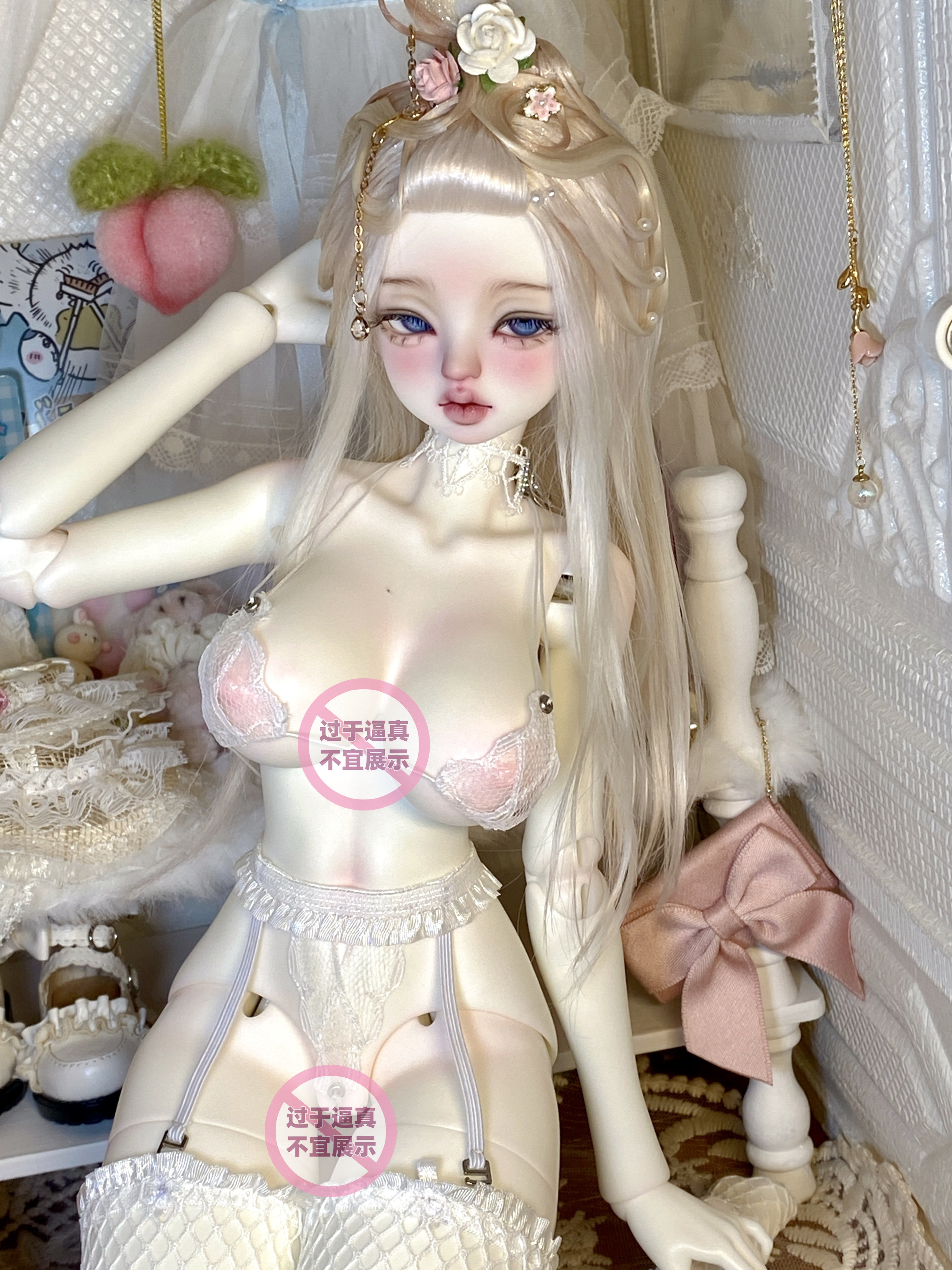 Minimalism 1/4 Lace and Beaded Lingerie Set BJD clothing