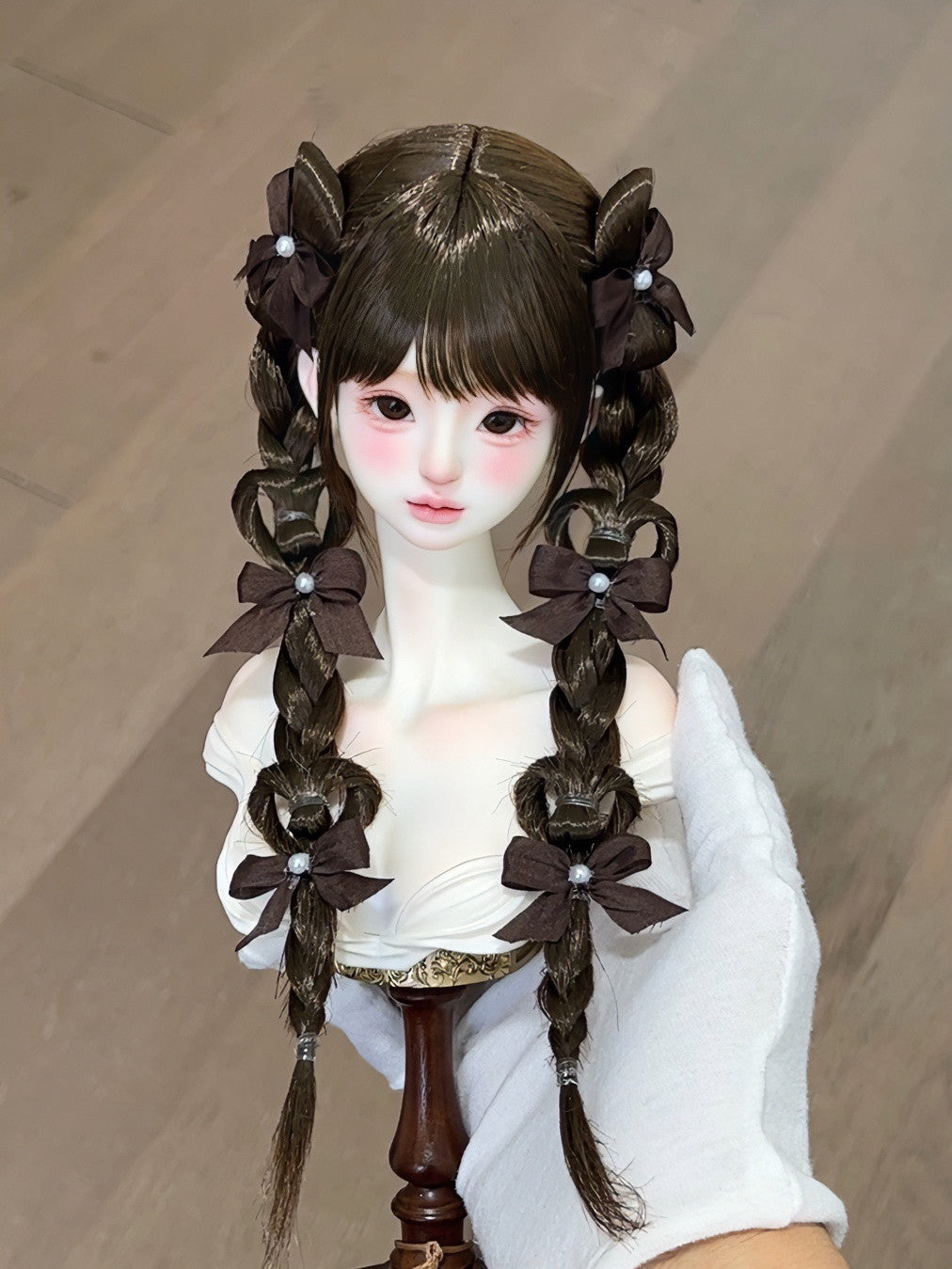 Awen 1/3 1/4 Butterfly Heart Braid BJD wigs Russia Mohair代购