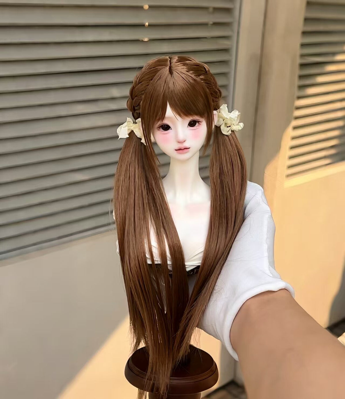 Awen 1/3 1/4 Low ponytail BJD wigs Russia Mohair代购