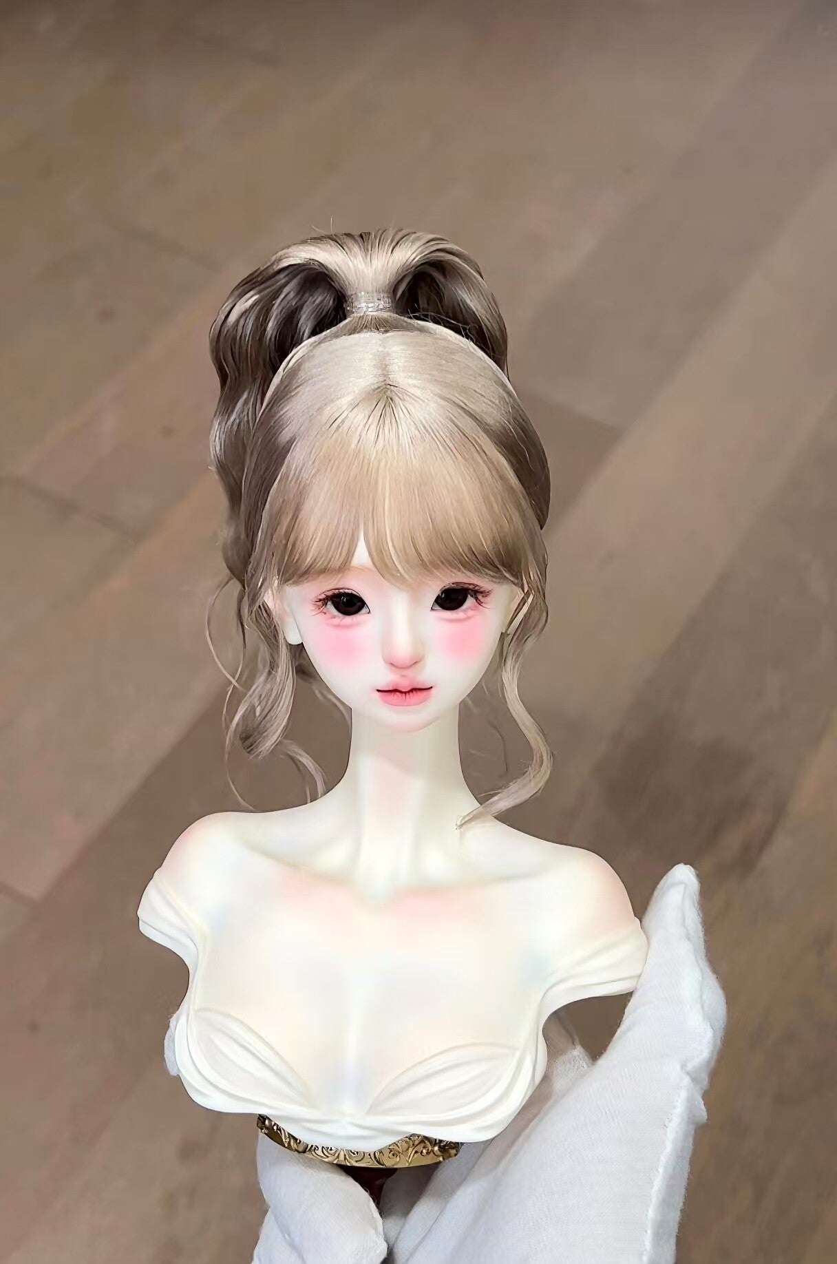 Awen 1/3 1/4 1/6 High Ponytail BJD wigs Russia Mohair代购