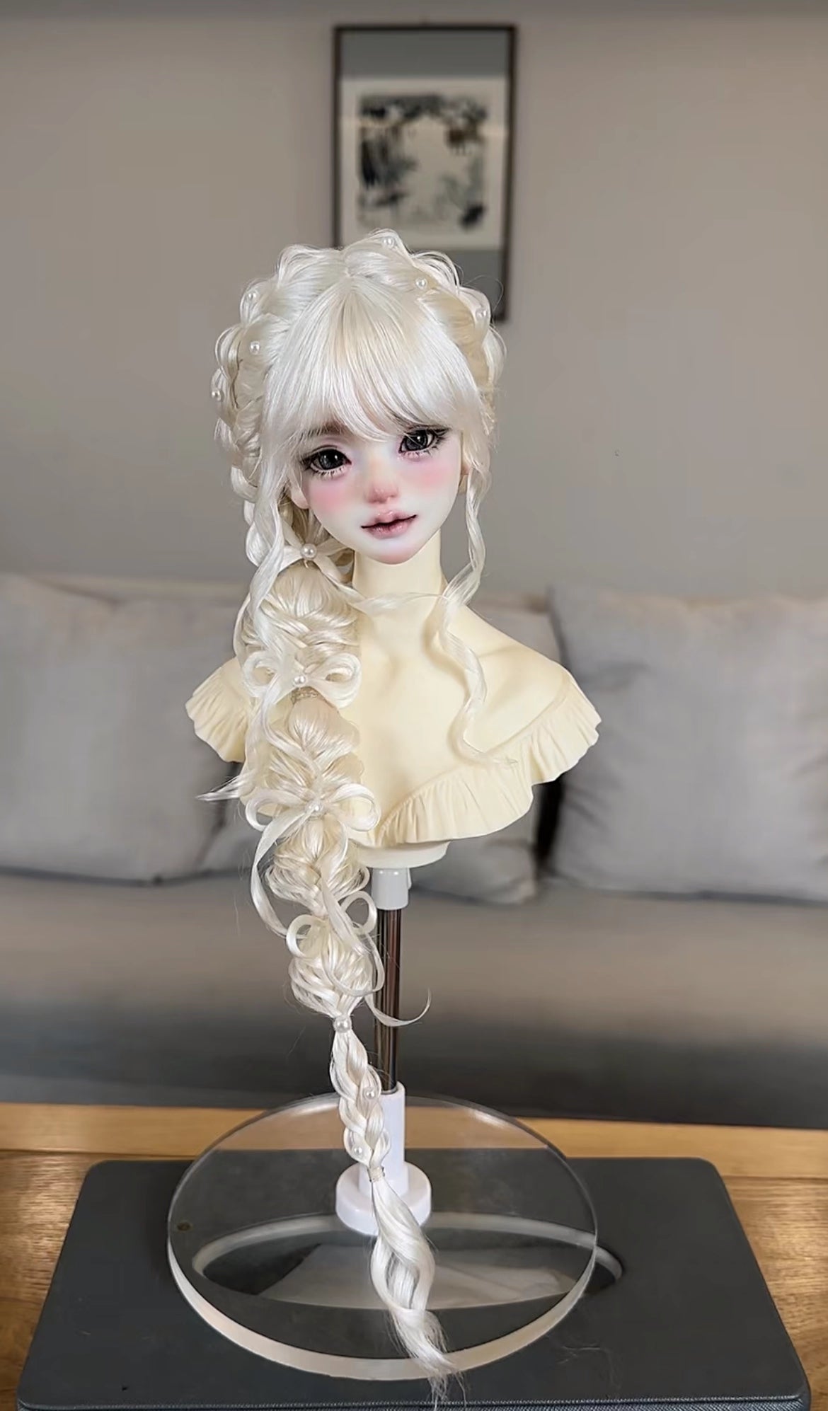Awen 1/3 1/4 1/6 gentle side braid BJD wigs Russia Mohair代购