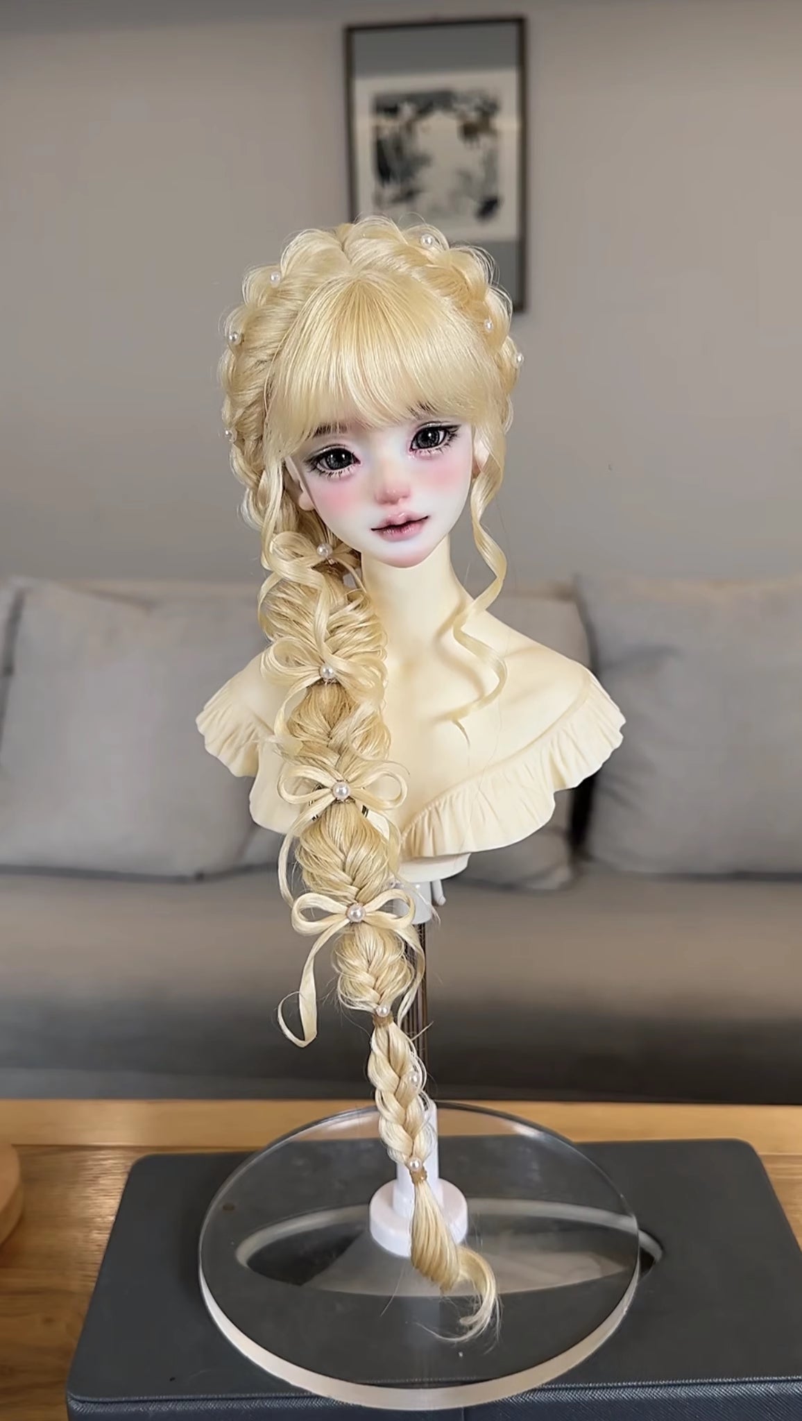 Awen 1/3 1/4 1/6 gentle side braid BJD wigs Russia Mohair代购