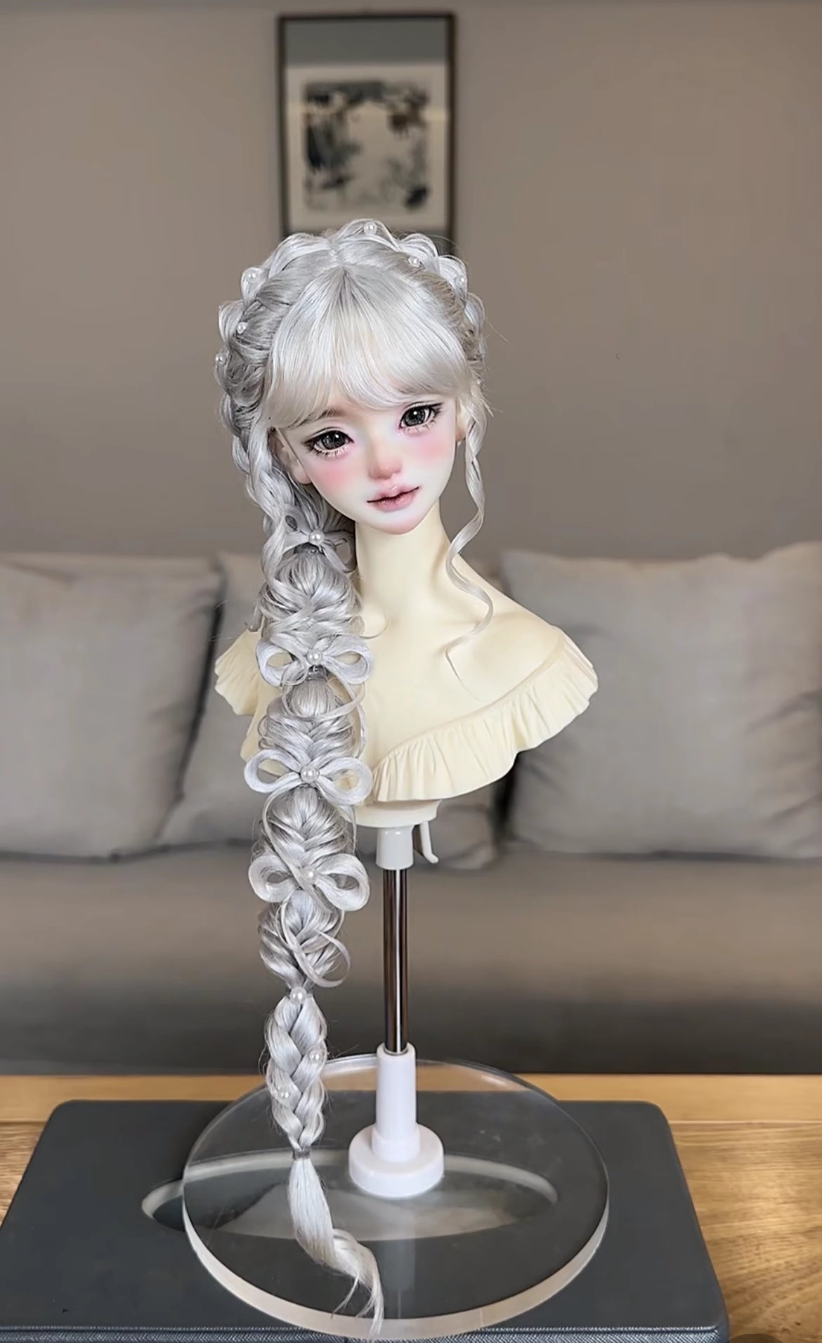 Awen 1/3 1/4 1/6 gentle side braid BJD wigs Russia Mohair代购
