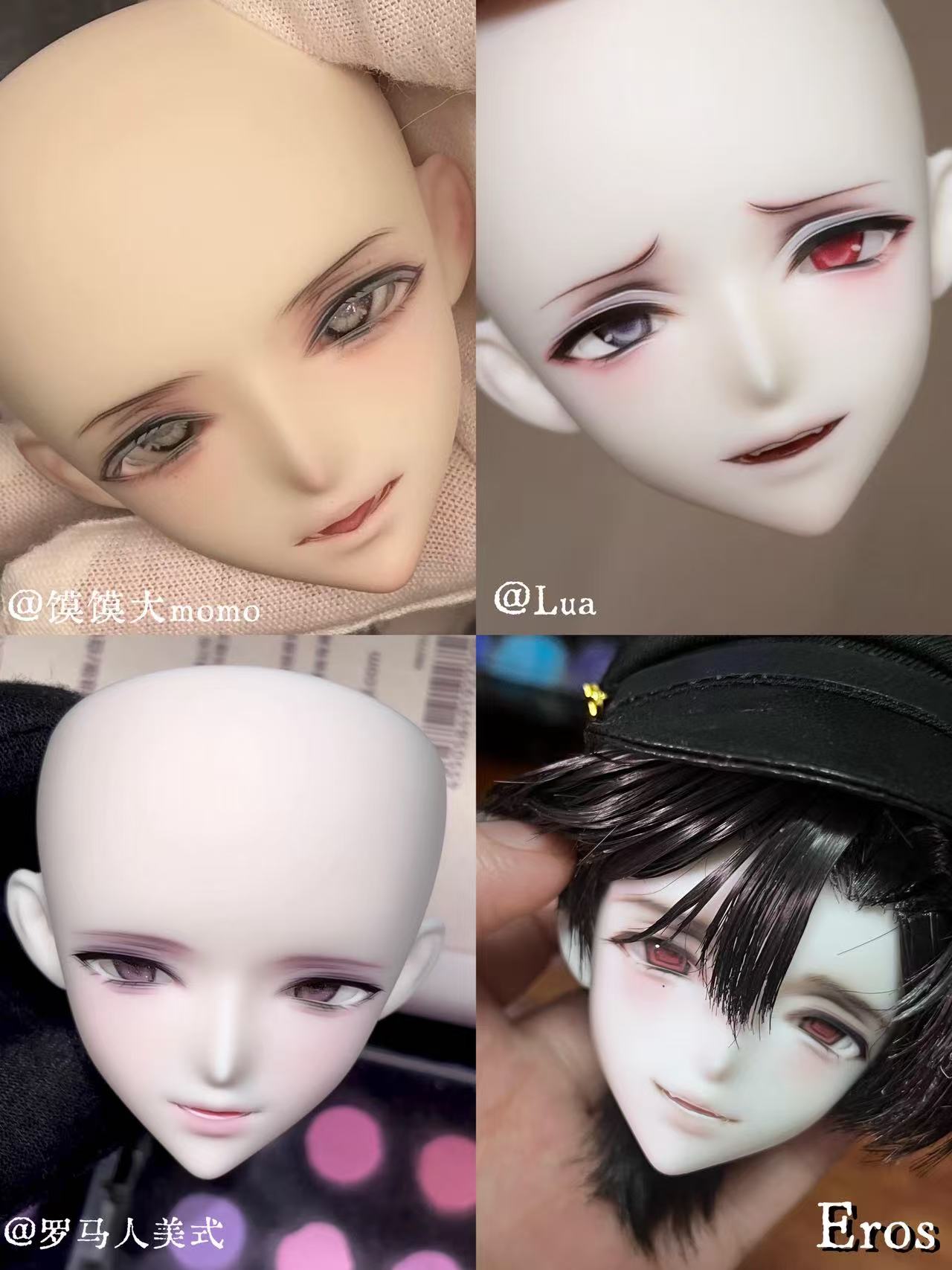 SOII 1/4 BJD head Eros & Carl