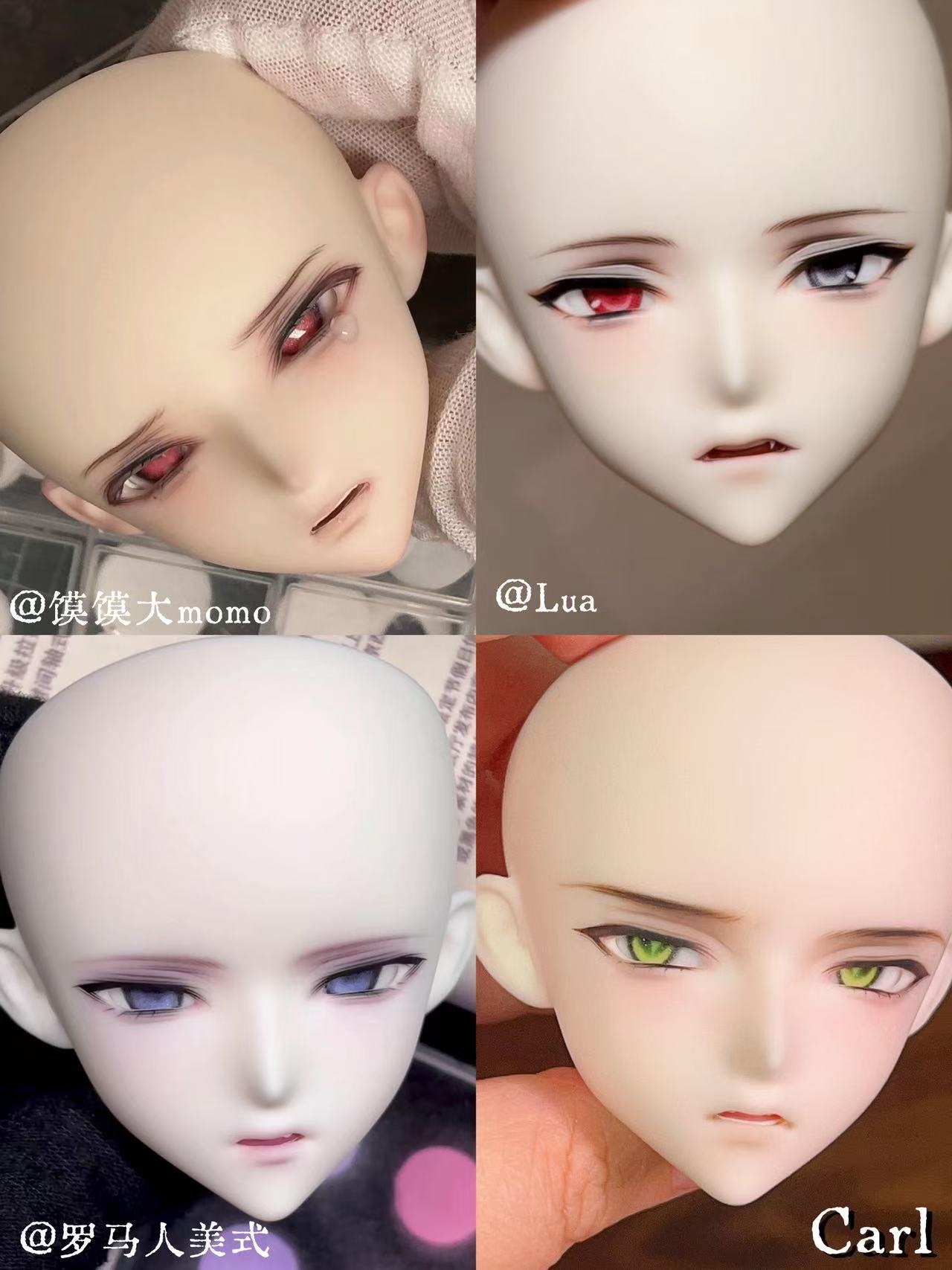 SOII 1/4 BJD head Eros & Carl