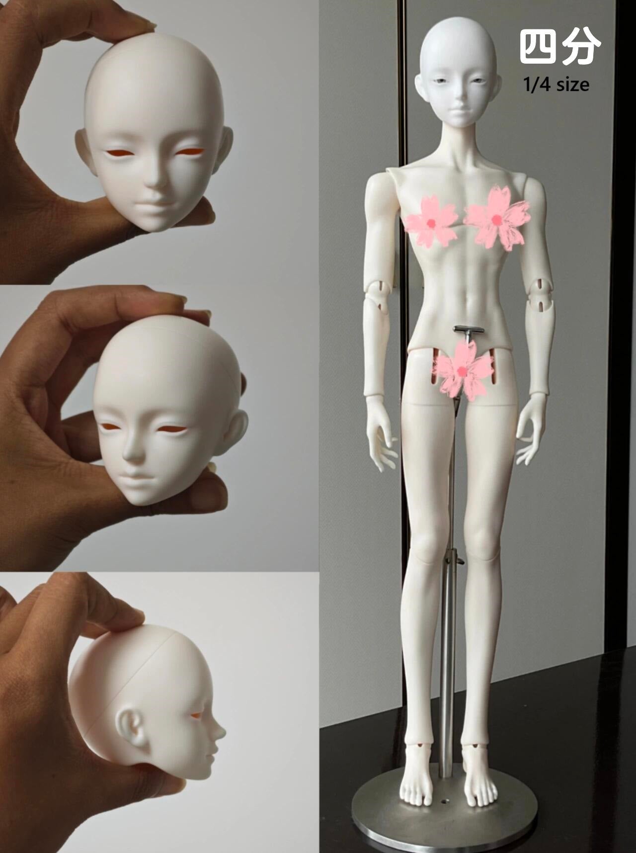 SugarFlame 1/4 1/3 BJD head Liu