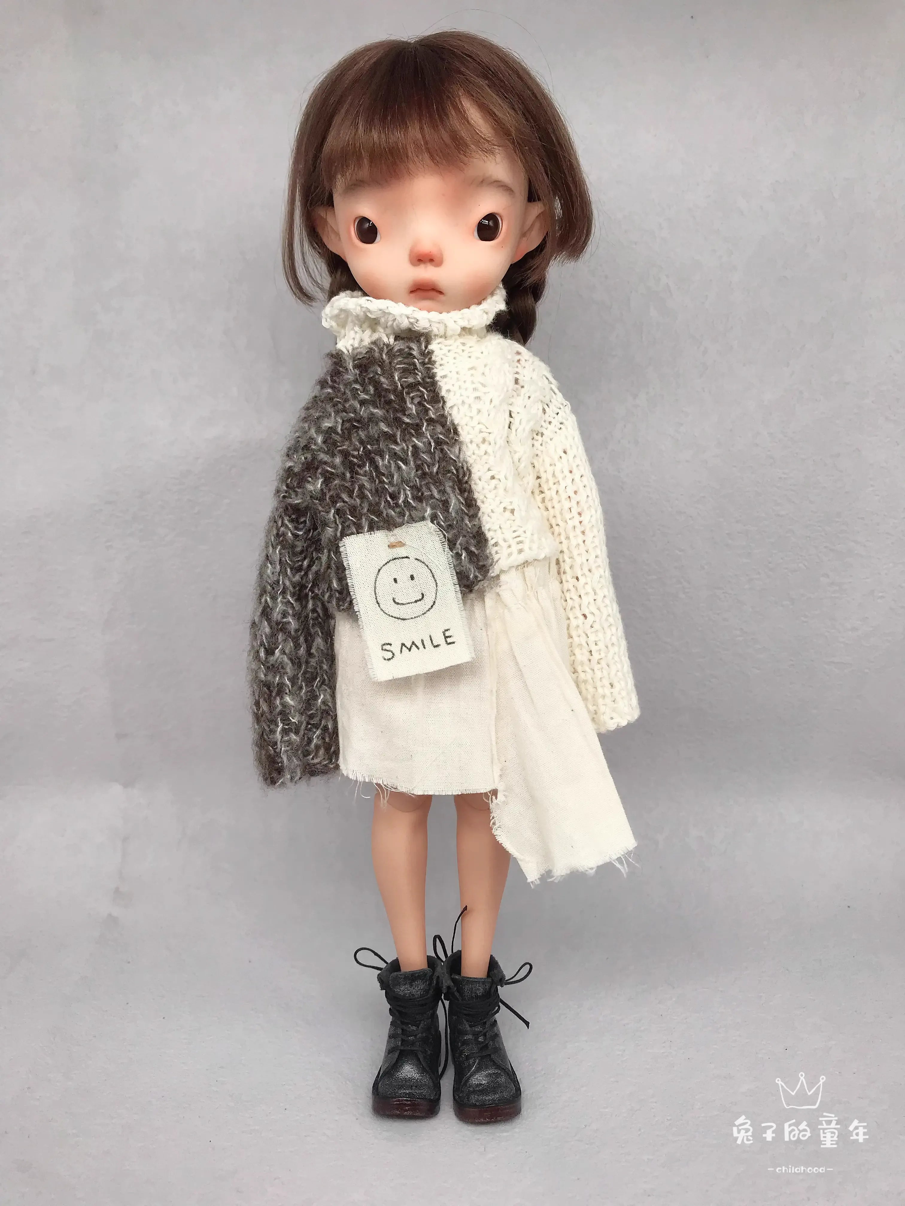 Childhood Lace-up Crinkled Boots For 1/6 BJD Doll丨Blythe丨OB24丨OB22