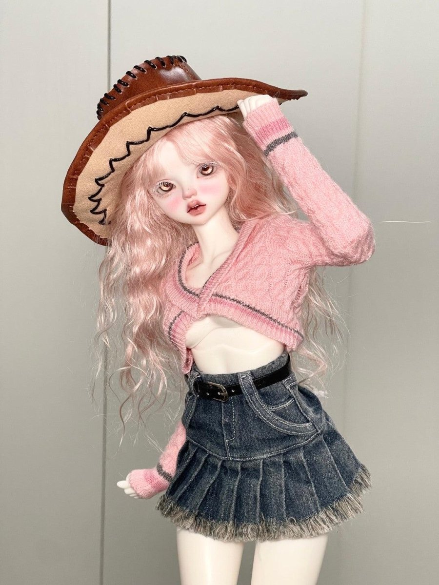 Cute Studio BJD Clothing Washed Denim Skirt Knitted Sweater Suit For 1/4 BJD Doll - DollSpherebjd